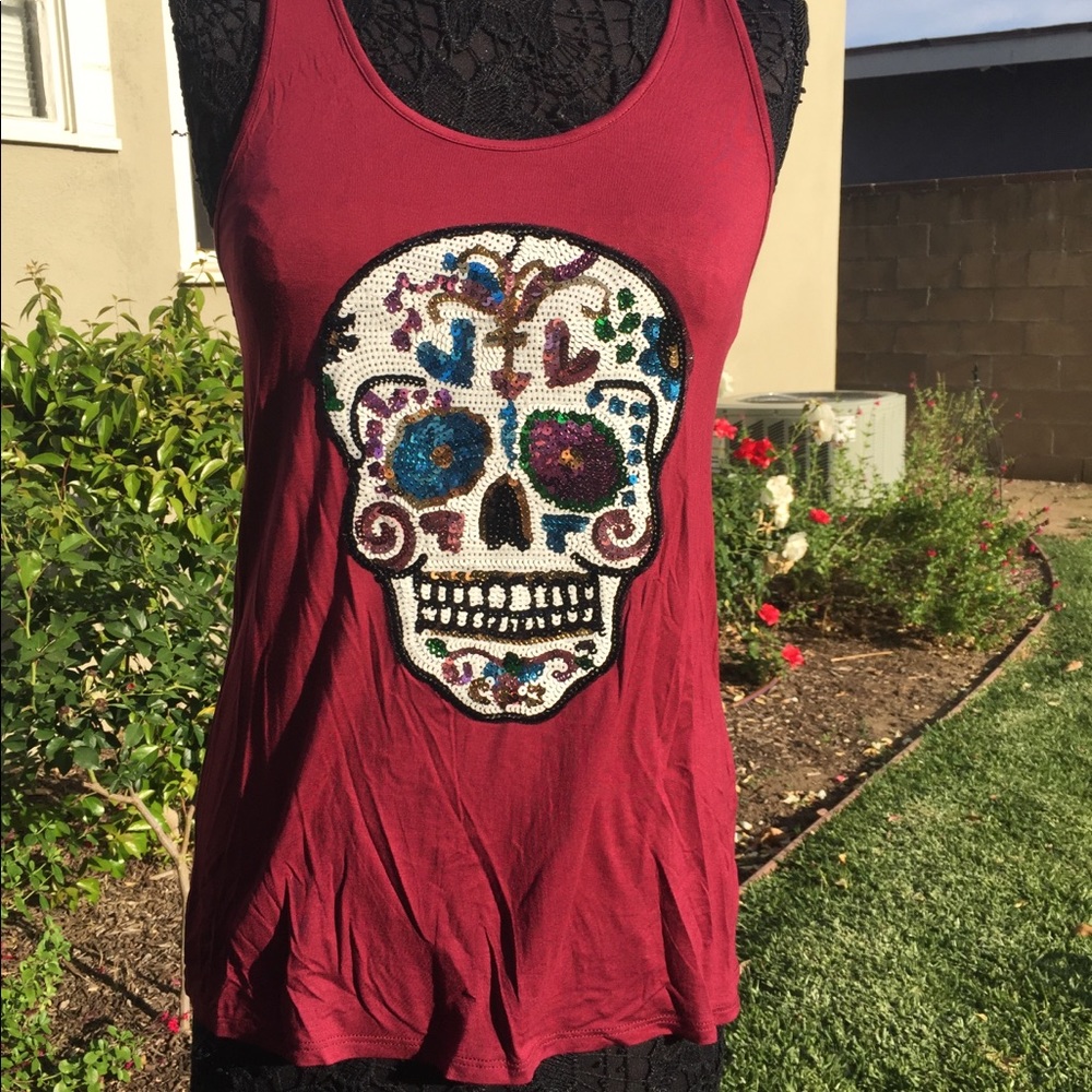 Dia‎ de los muertos tank top NWT